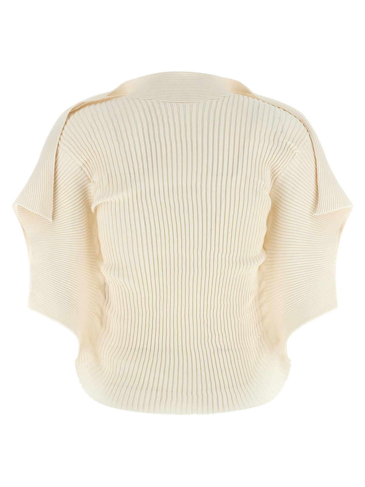 Issey Miyake Weißes Polyester-Kurzarmhemd