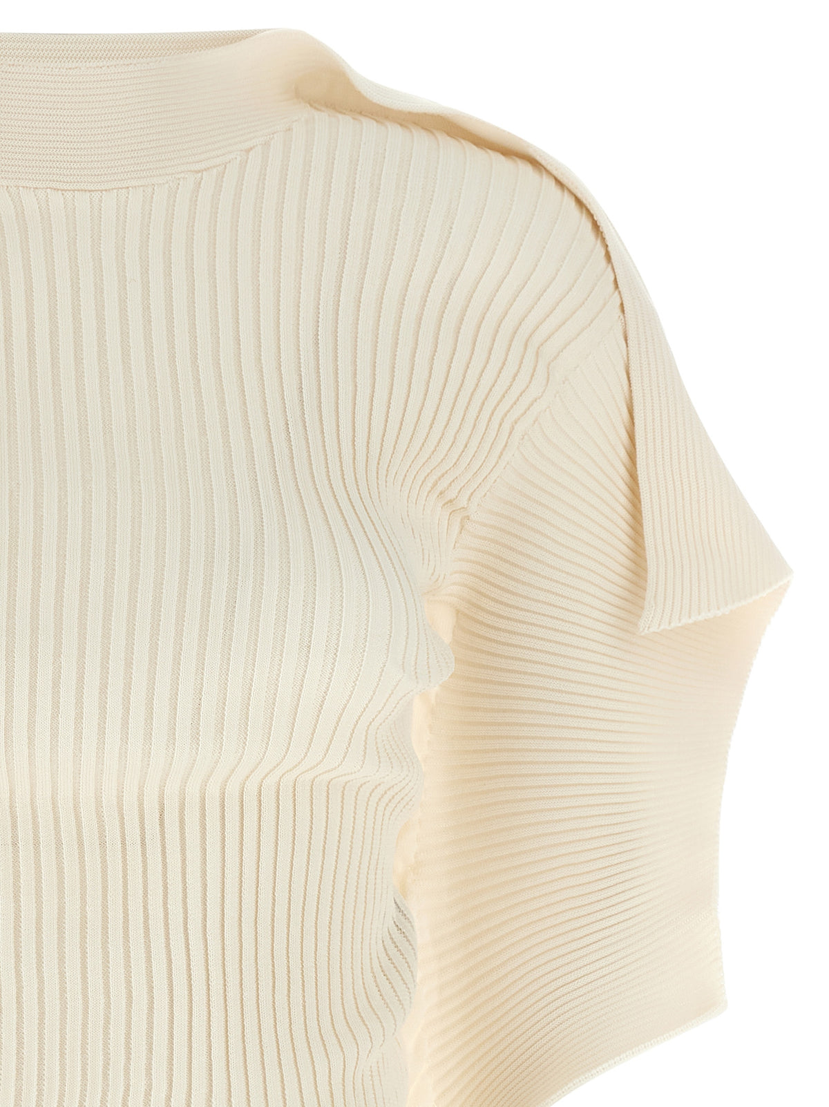 Issey Miyake Weißes Polyester-Kurzarmhemd