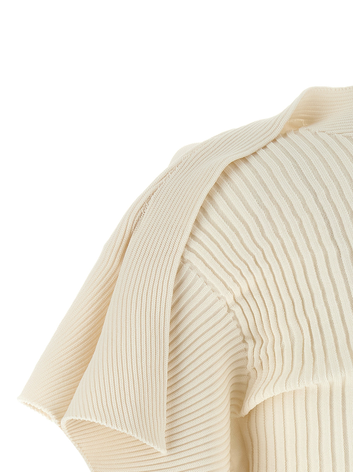 Issey Miyake Weißes Polyester-Kurzarmhemd