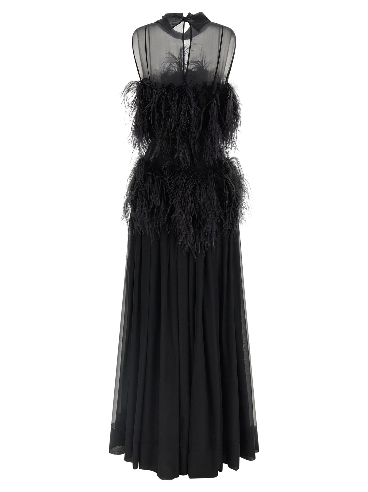 Alberta Ferretti Schwarzes Seiden-Maxikleid