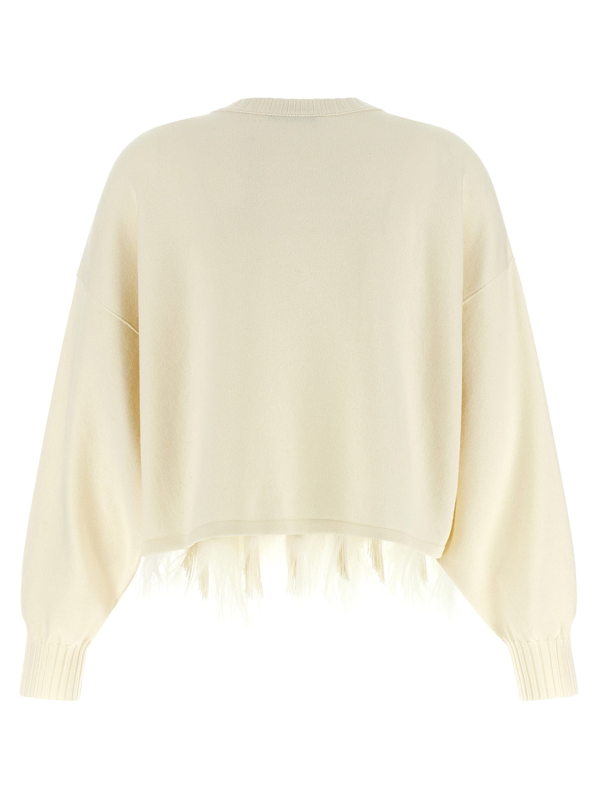 Alberta Ferretti Weiße Strickjacke aus reiner Schurwolle