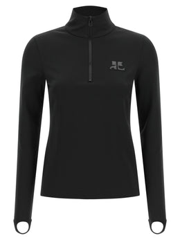Courrèges Schwarzer Cardigan aus Polyamid