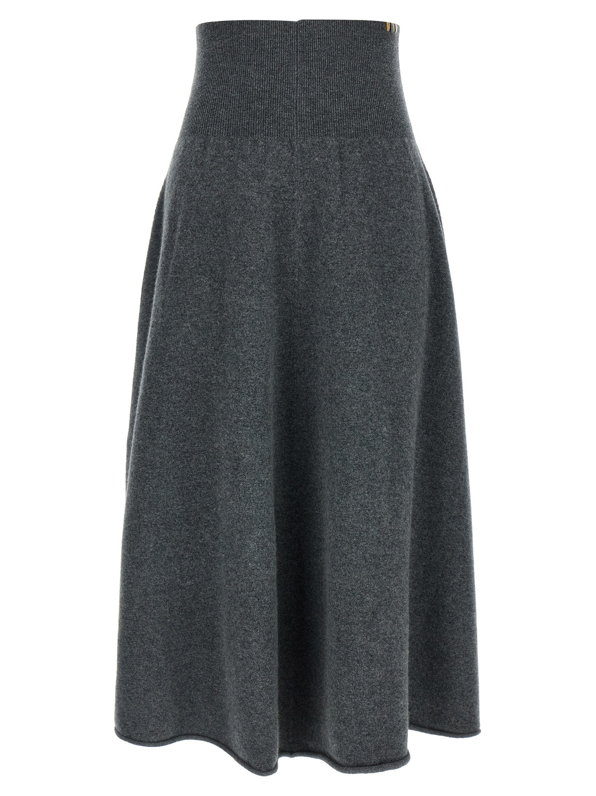 Extreme Cashmere Grauer Kaschmir-Midirock