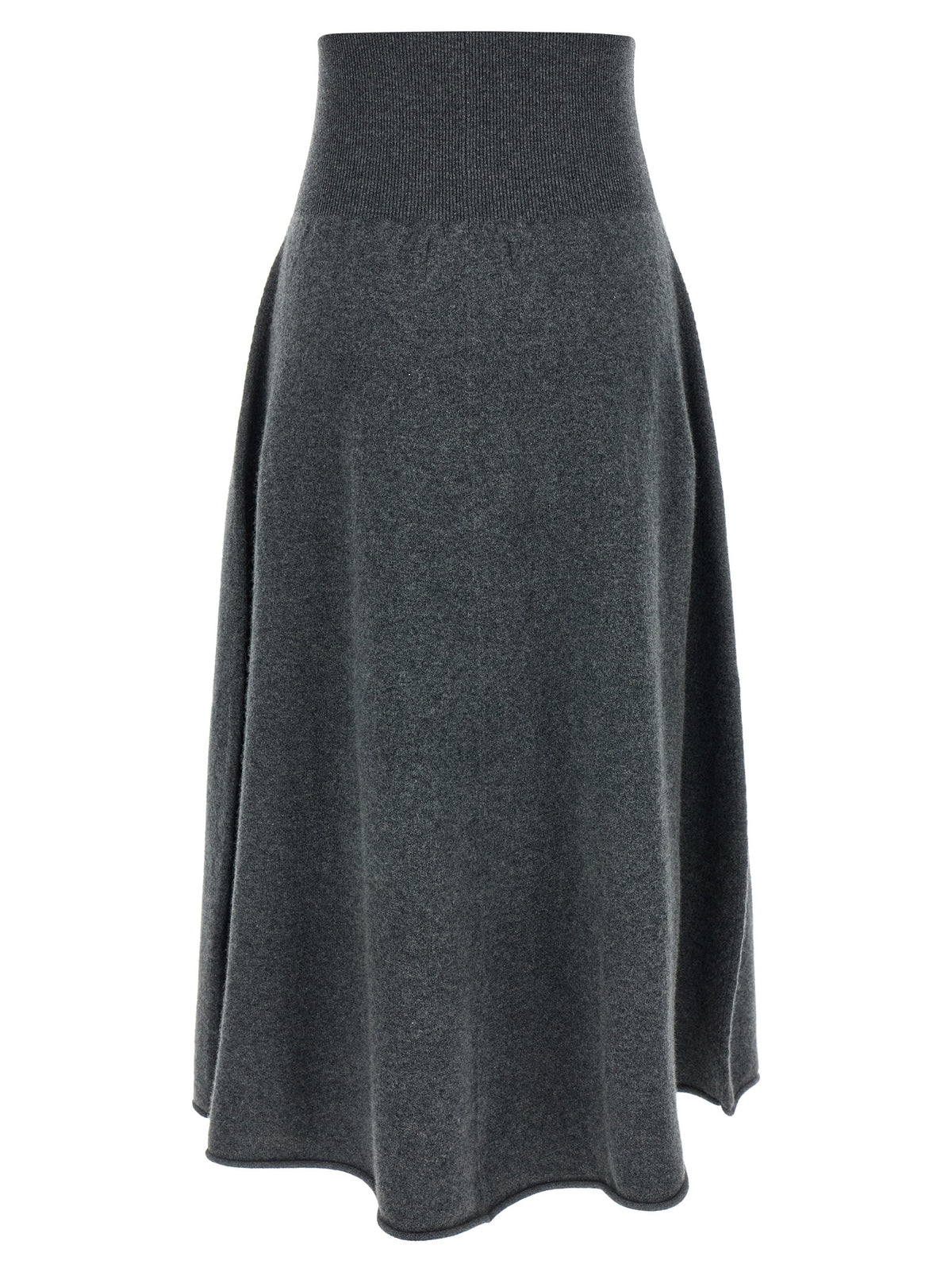 Extreme Cashmere Grauer Kaschmir-Midirock