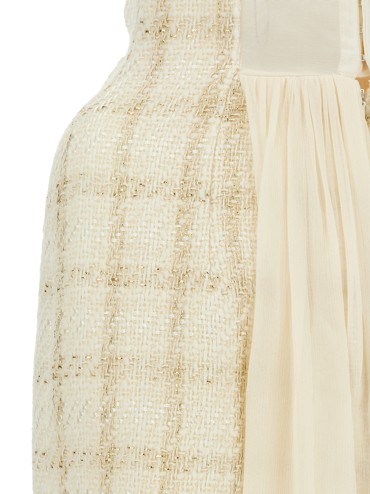 Elisabetta Franchi Kurzes Kleid aus weißer Schurwolle