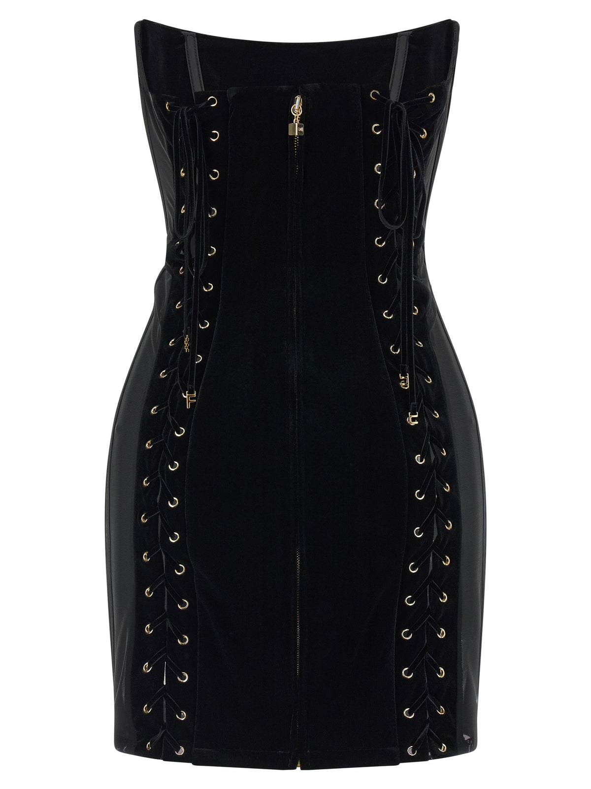 Elisabetta Franchi Schwarzes Polyester-Kurzkleid