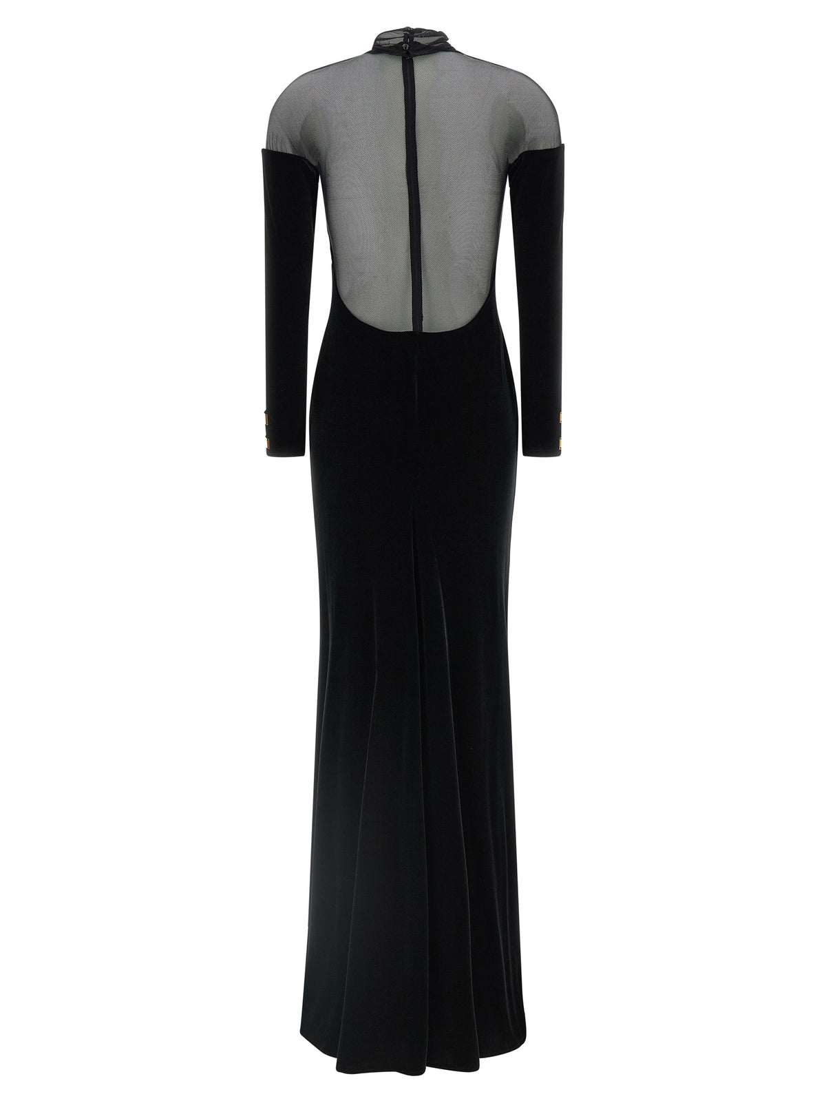 Elisabetta Franchi Schwarzes Maxikleid aus Polyester
