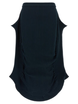 Issey Miyake Blauer Midirock aus Polyester