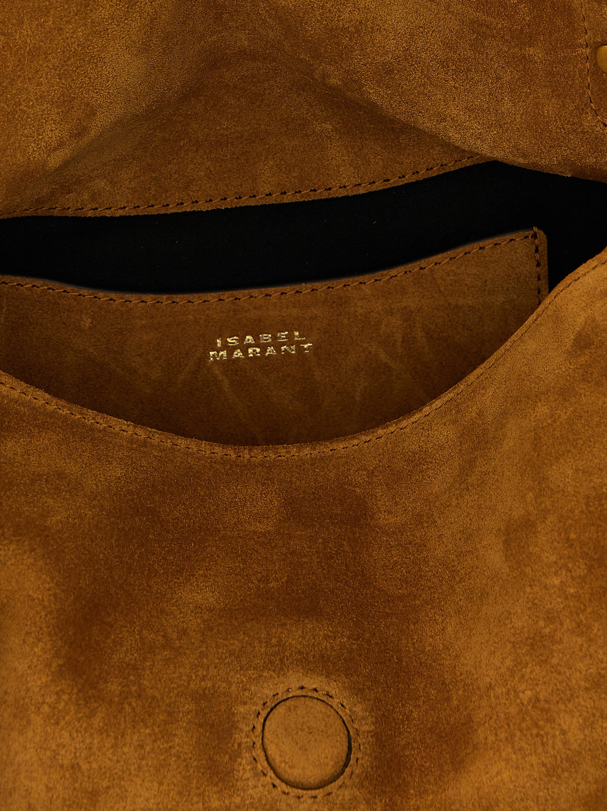Isabel Marant Beigefarbene Kalbshaut Schultertasche