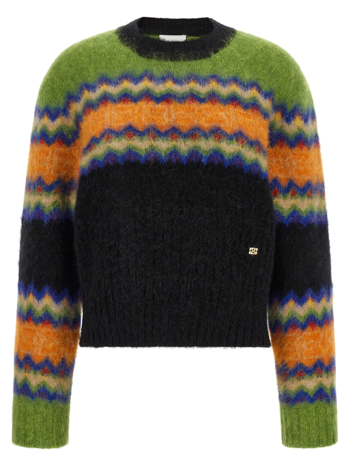 Ganni Mehrfarbige Marabou-Strickjacke