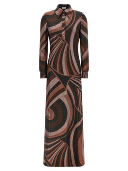 Emilio Pucci Langes Kleid aus Bordeaux-Polyamid