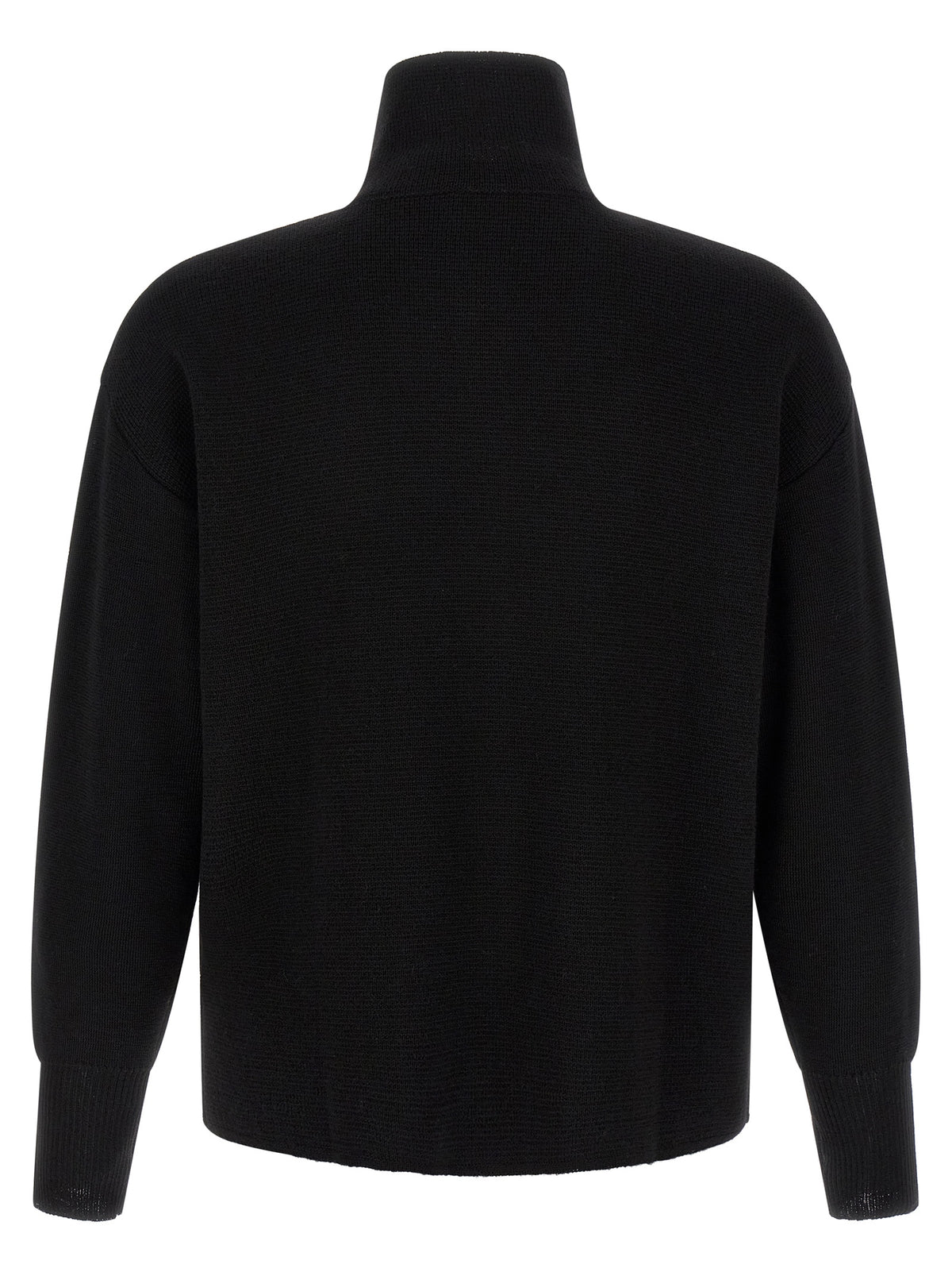 MA'RY'YA Schwarzer Cardigan aus Schurwolle
