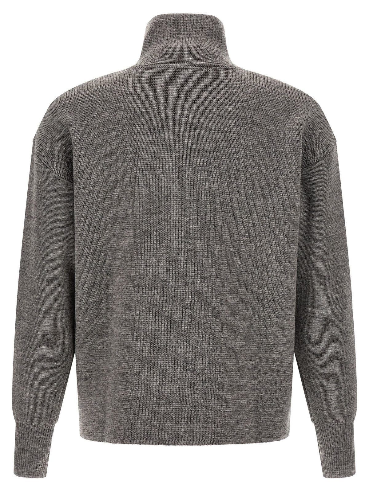 MA'RY'YA Grauer Cardigan aus reiner Schurwolle