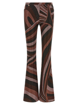 Emilio Pucci Bordeaux Polyamid Schlaghose