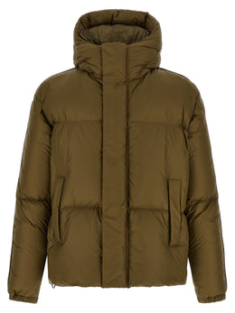 LAMINAR Zweifarbige Polyamid-Steppjacke in voller Länge