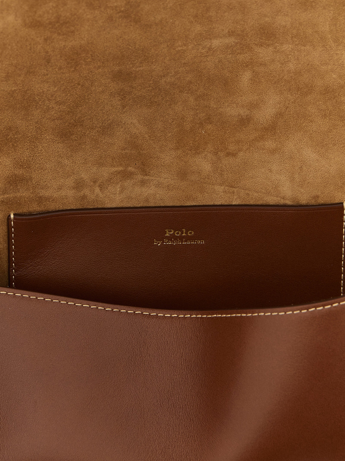 Polo Ralph Lauren Braune Clutch aus Rindsleder