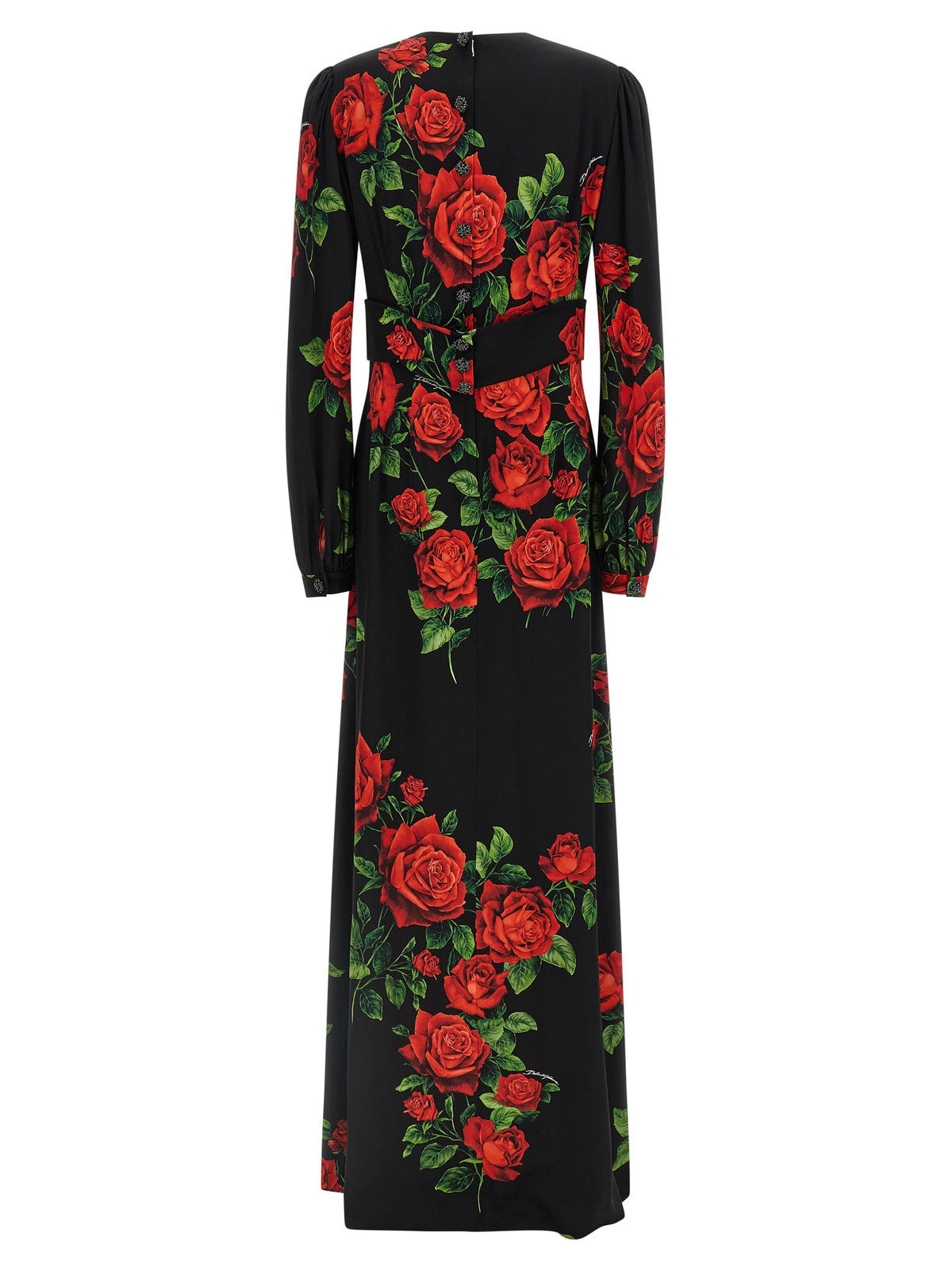 Dolce & Gabbana Langes Seidenkleid in Rot