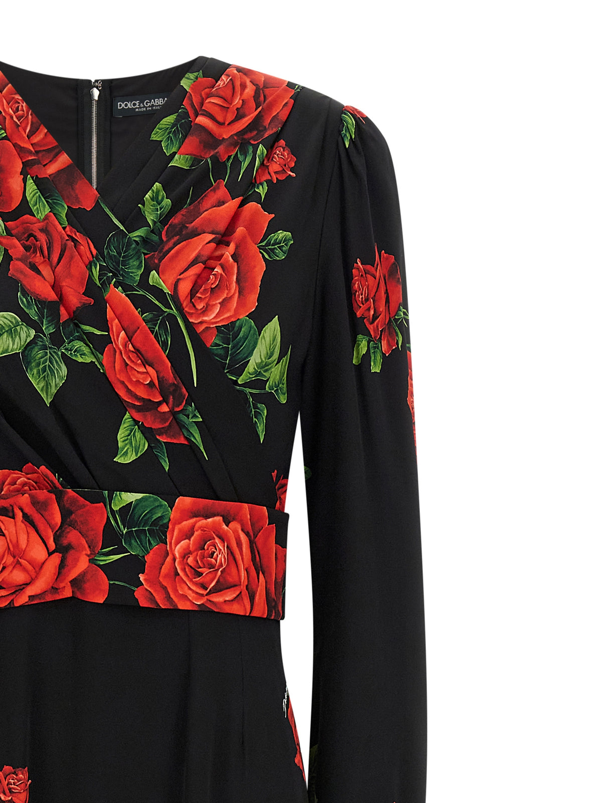 Dolce & Gabbana Langes Seidenkleid in Rot