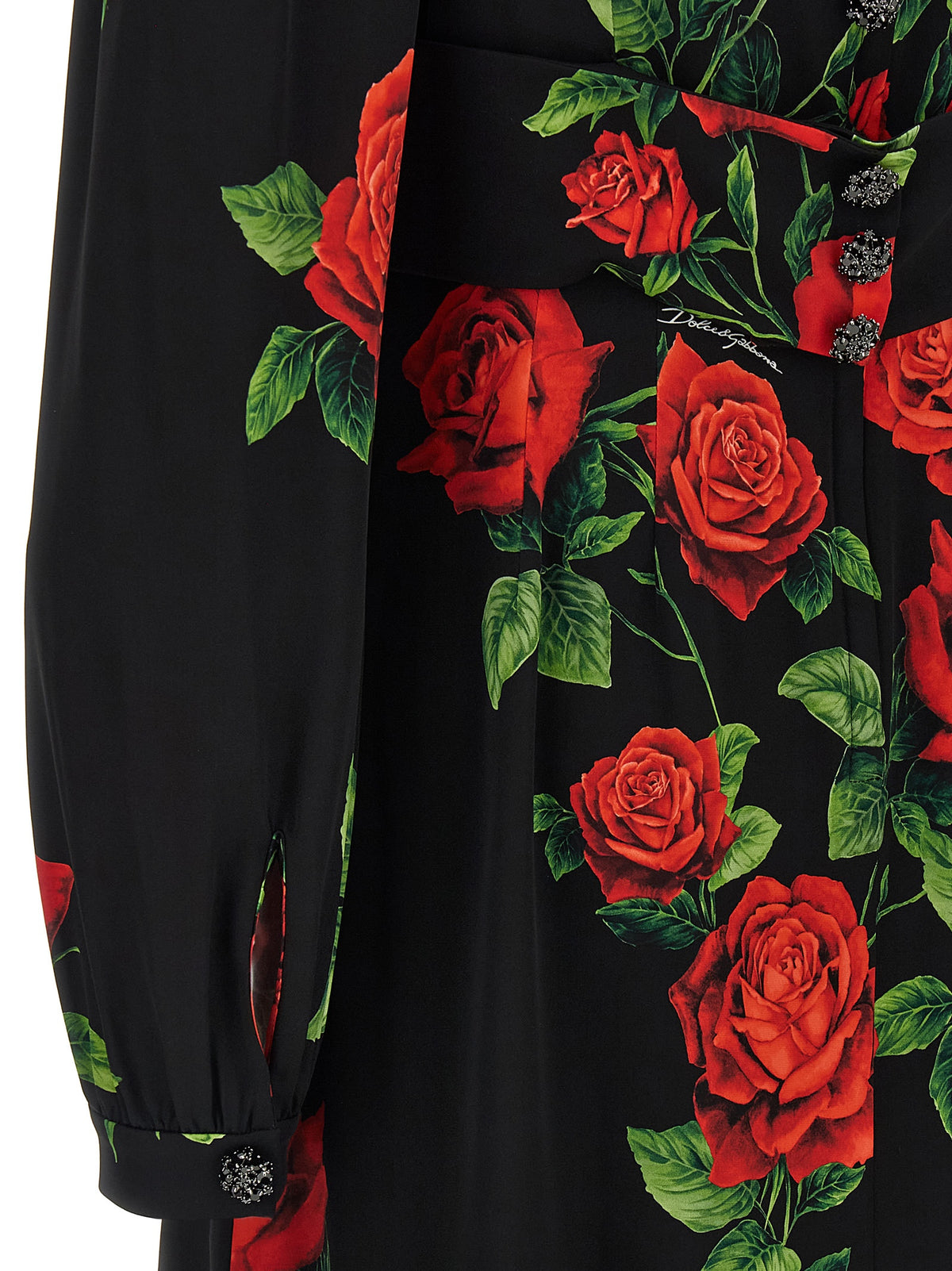 Dolce & Gabbana Langes Seidenkleid in Rot