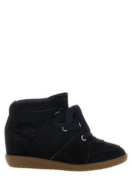 Isabel Marant Schwarze Keilabsatz-Sandalen aus Rindsleder
