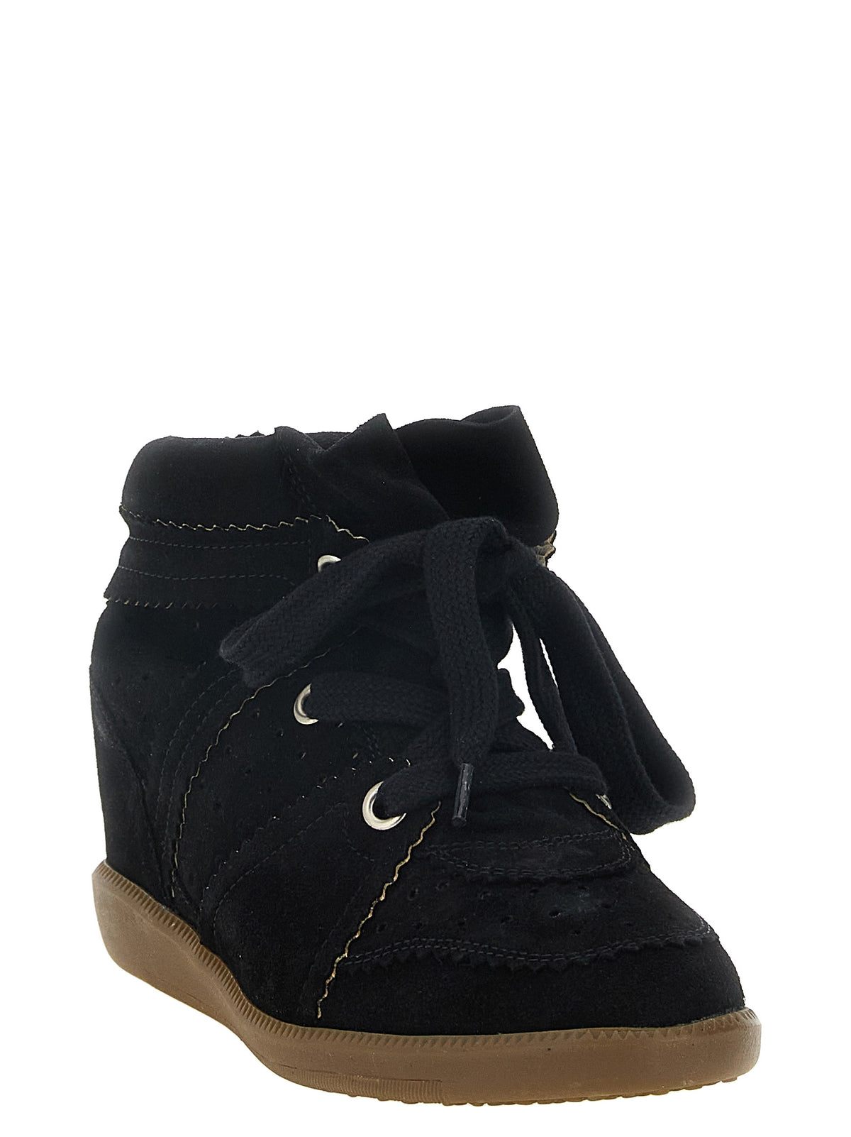 Isabel Marant Schwarze Keilabsatz-Sandalen aus Rindsleder