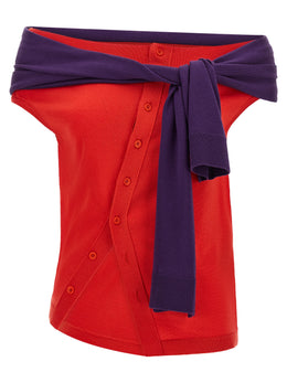J.W.Anderson Ärmelloses T-Shirt aus roter Wolle