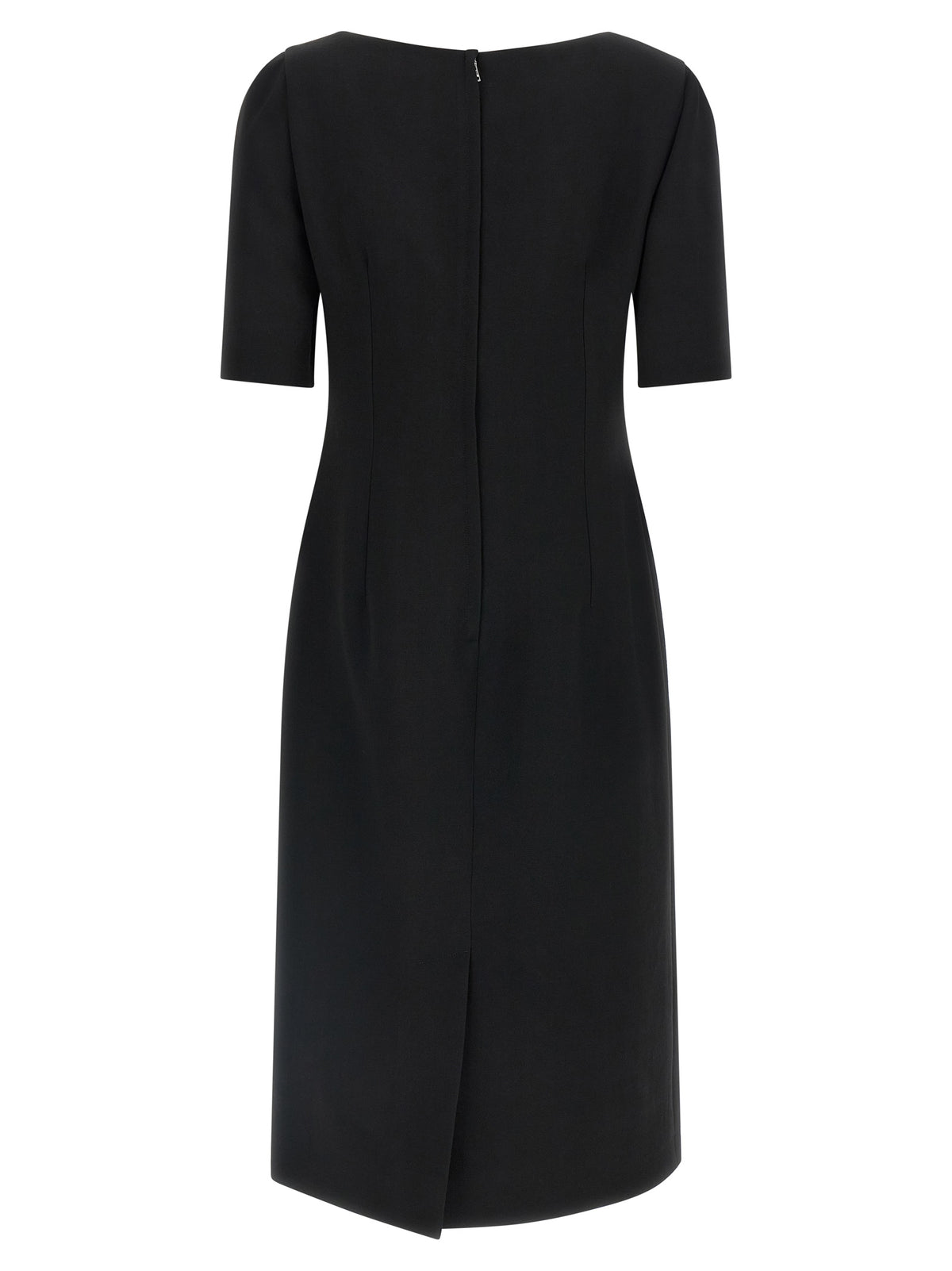 Dolce & Gabbana Schwarzes Midikleid aus reiner Schurwolle