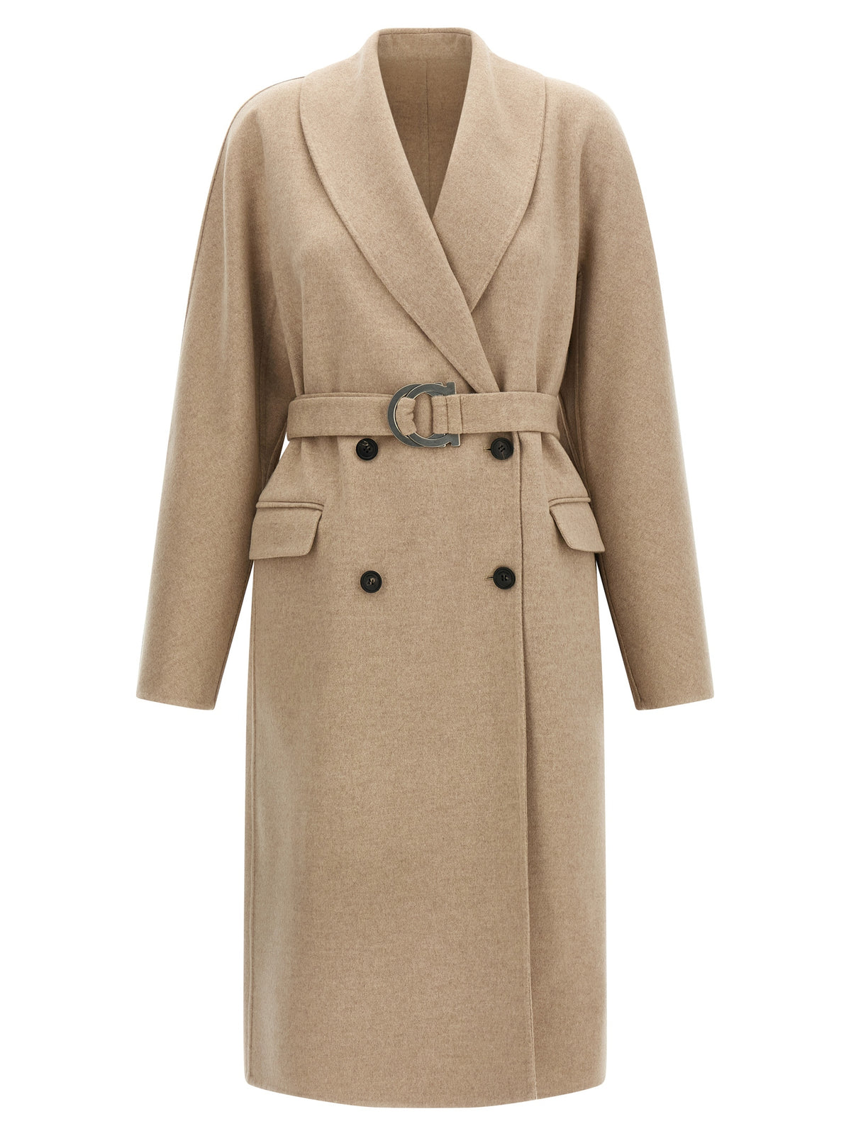 Ferragamo Beige Virgin Wool Coat