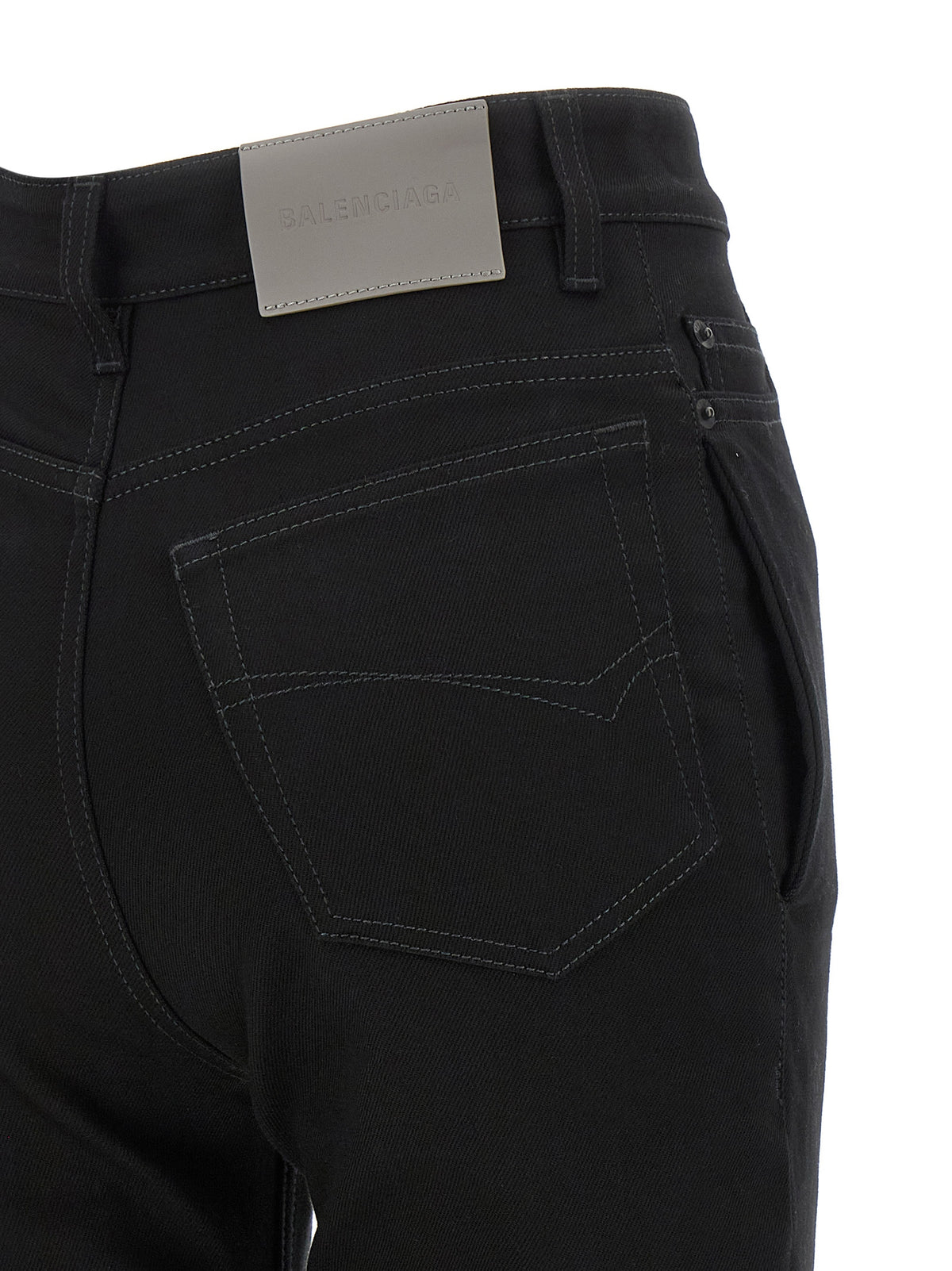 Balenciaga Schwarze High-Waist-Jeans aus Elasthan