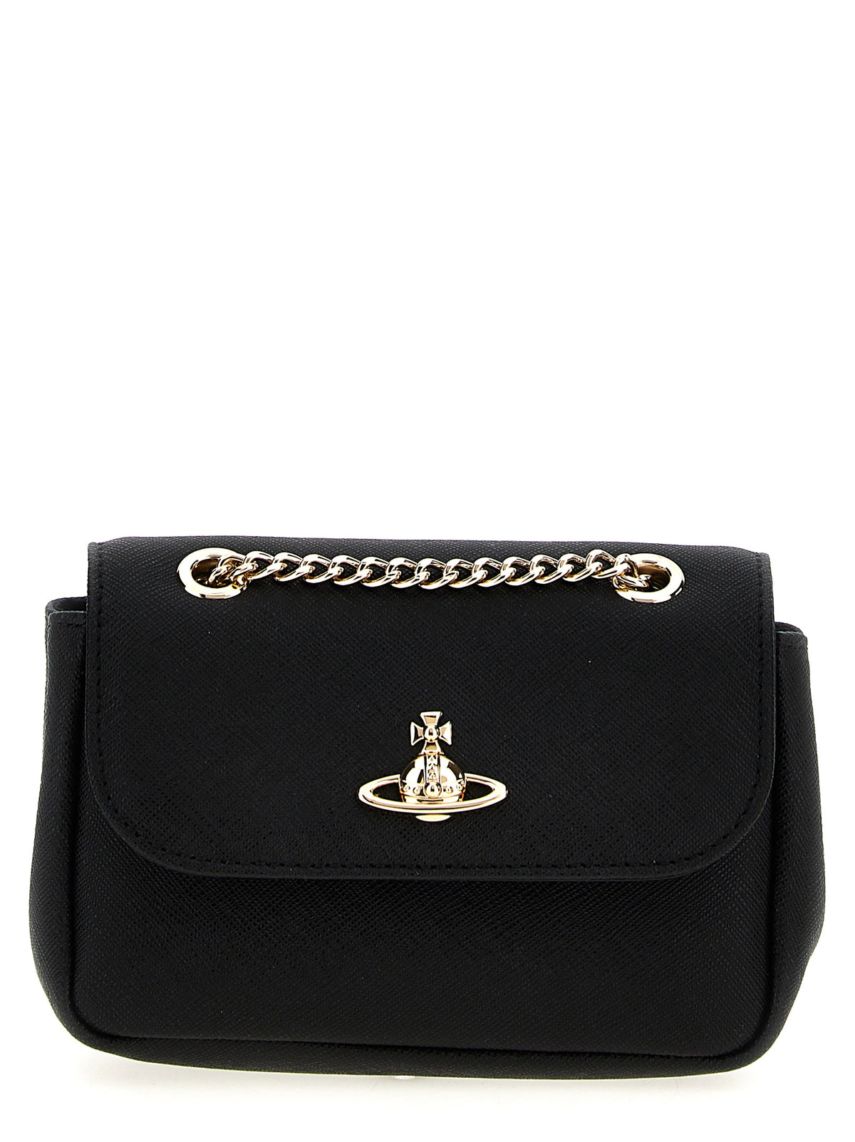 Vivienne Westwood Schwarze Schultertasche aus Rindsleder