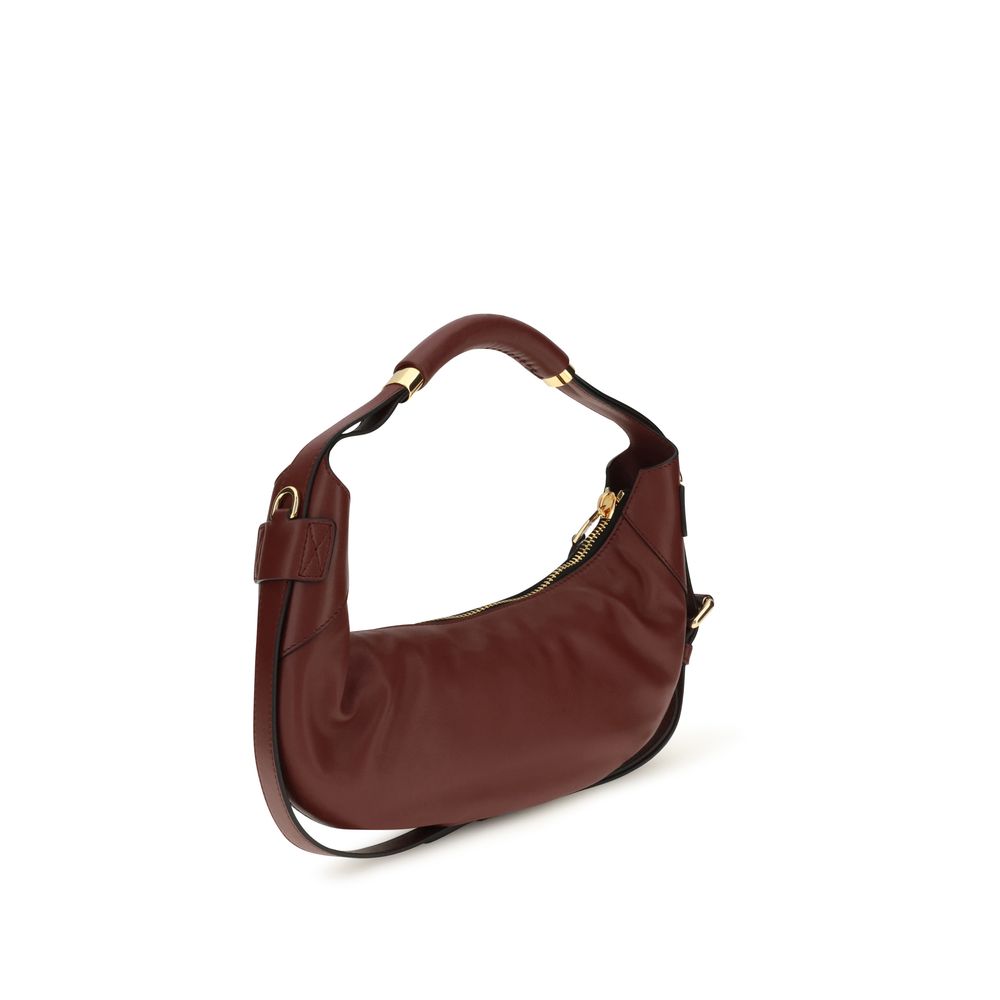 Moschino Schultertasche Bos Taurus aus bordeauxrotem Kalbsleder