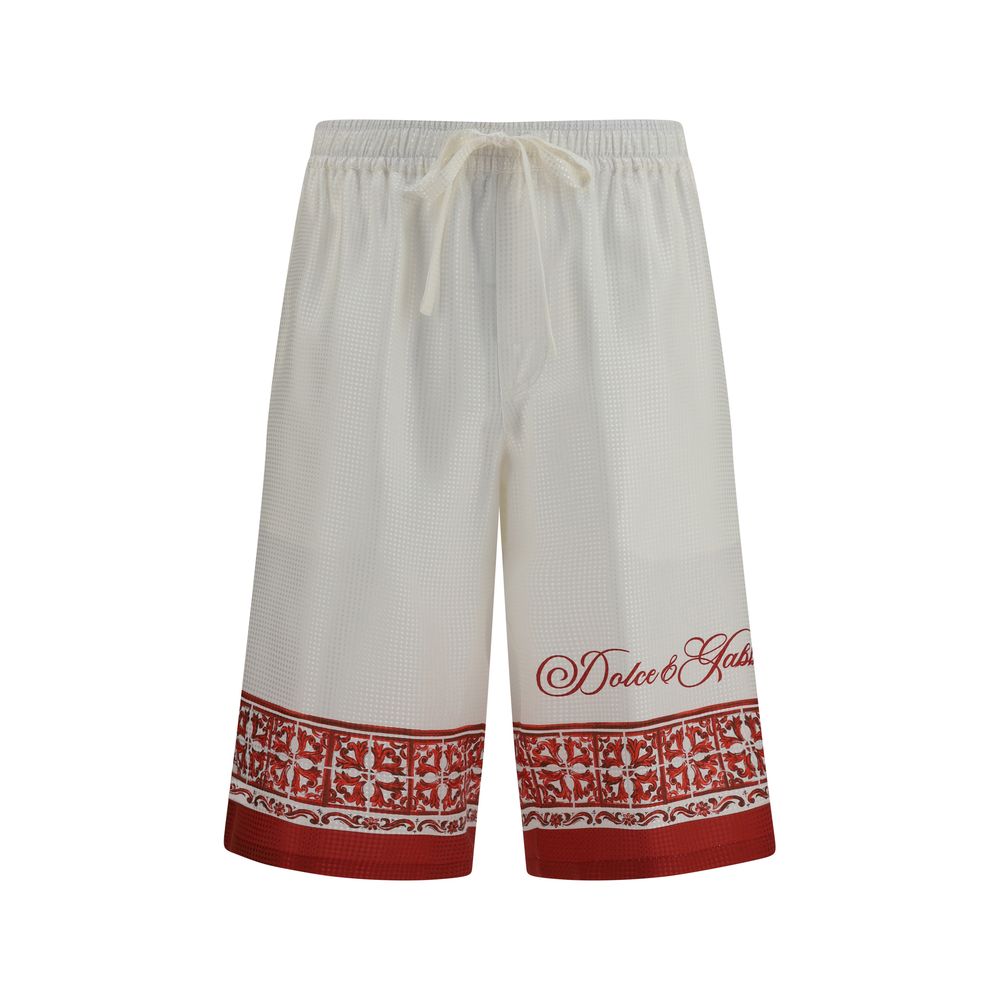 Dolce & Gabbana Mehrfarbige Cargo-Shorts aus Seide
