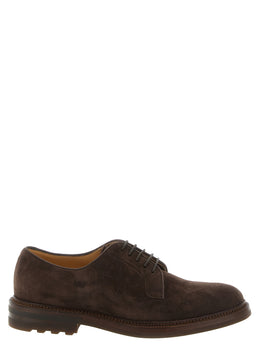 Brunello Cucinelli Braune Kalbsleder Oxford- und Derby-Schuhe