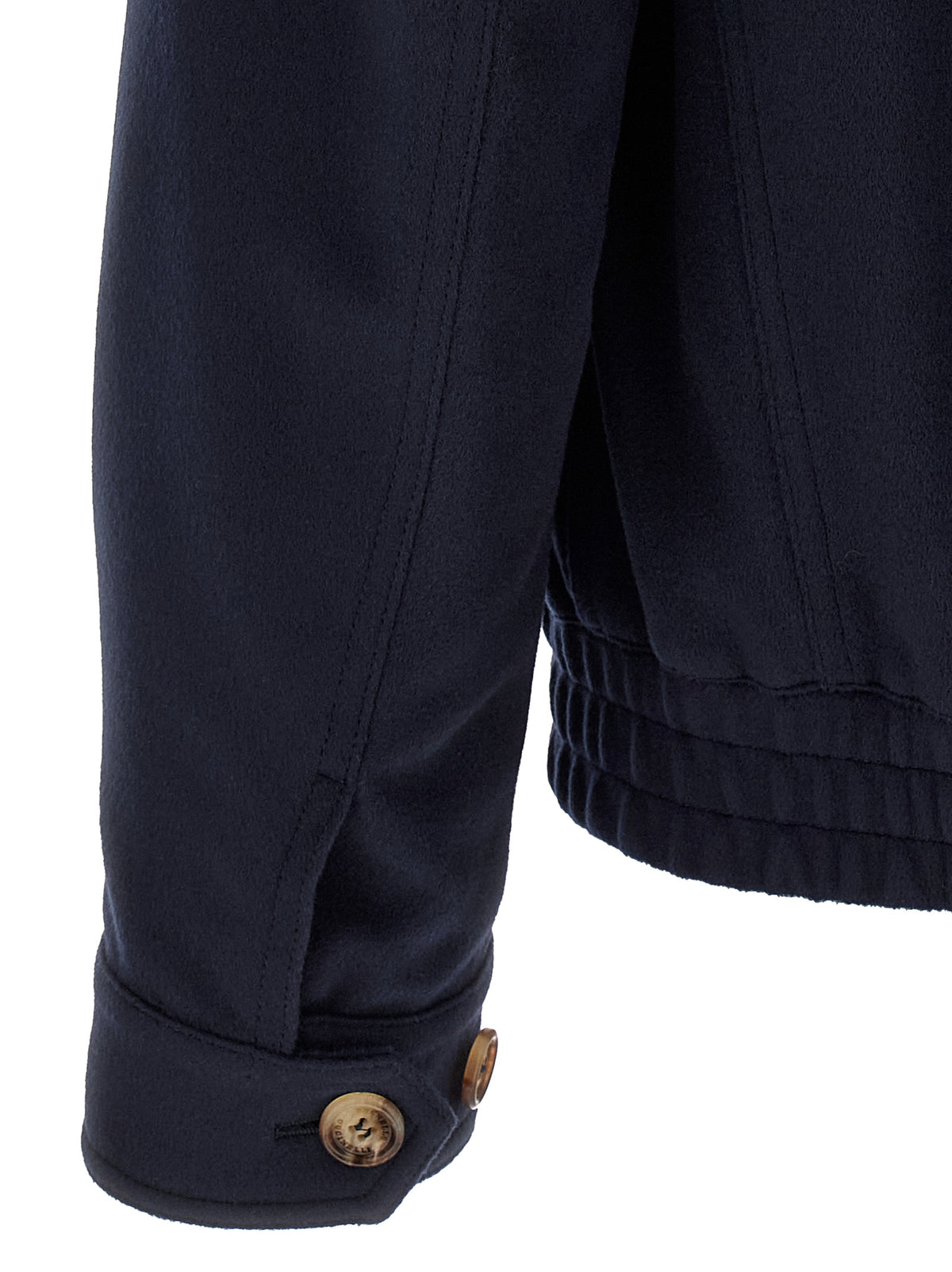 Brunello Cucinelli Blauer Bomber aus reiner Schurwolle