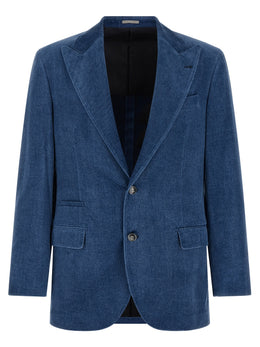 Brunello Cucinelli Blauer Baumwollblazer