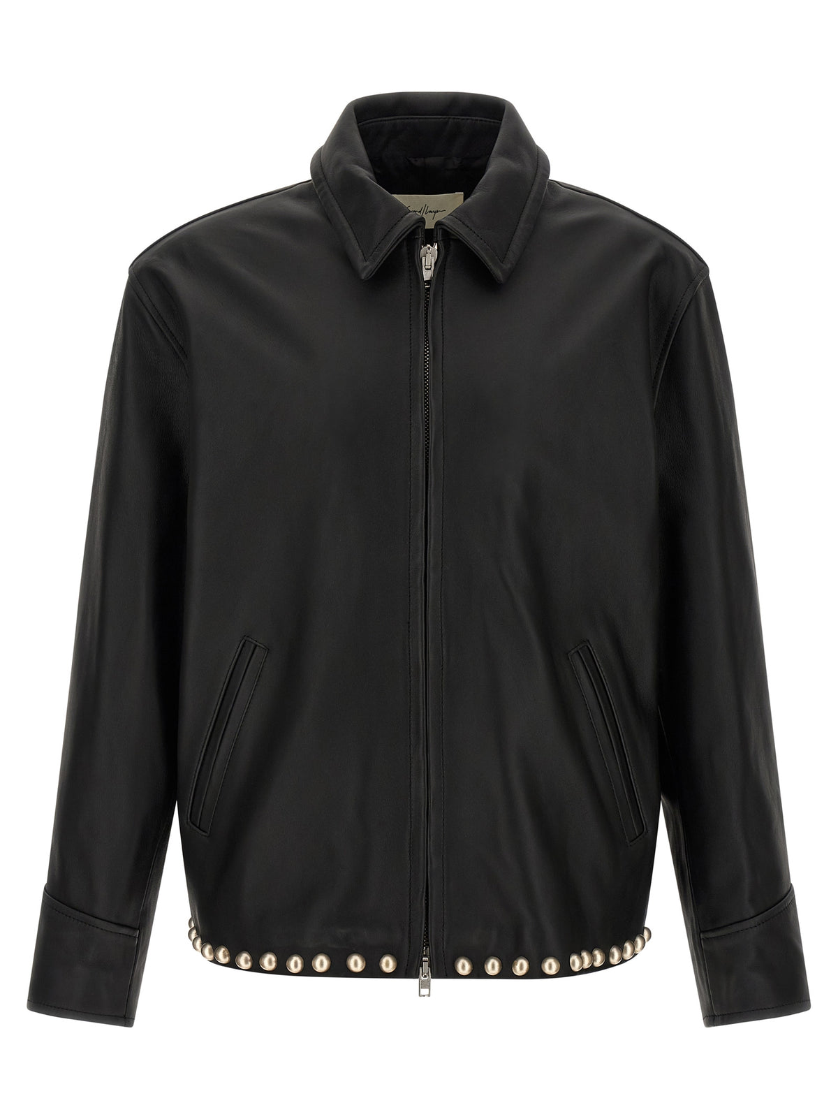 SECOND/LAYER Schwarze Lederjacke aus Kalbsleder