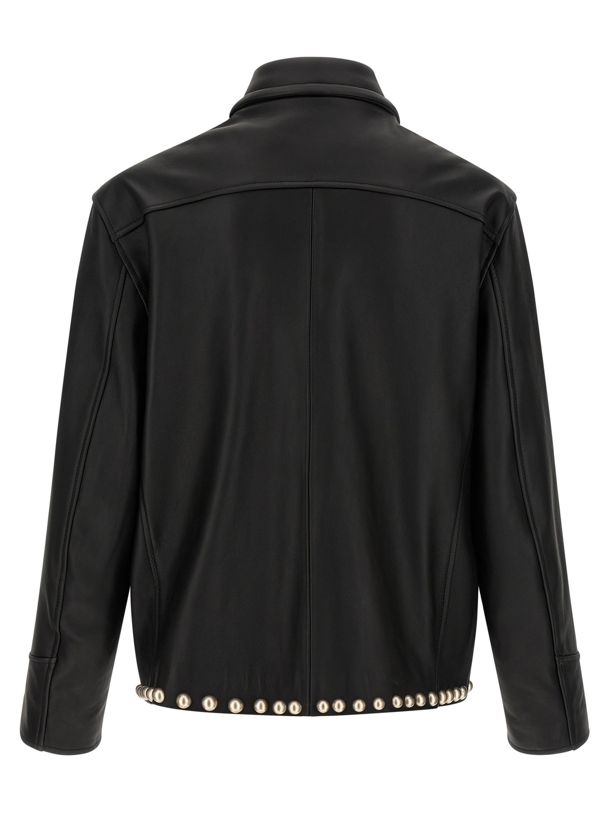 SECOND/LAYER Schwarze Lederjacke aus Kalbsleder