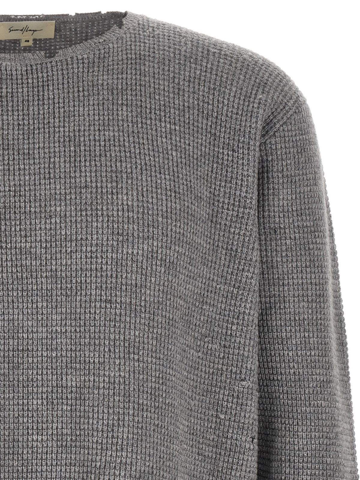 SECOND/LAYER Grauer Wollcardigan