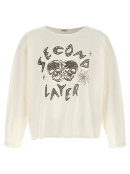 SECOND/LAYER Weißes Baumwoll-T-Shirt