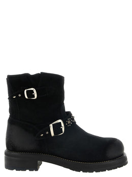 SECOND/LAYER Schwarze Stiefeletten aus Kalbsleder