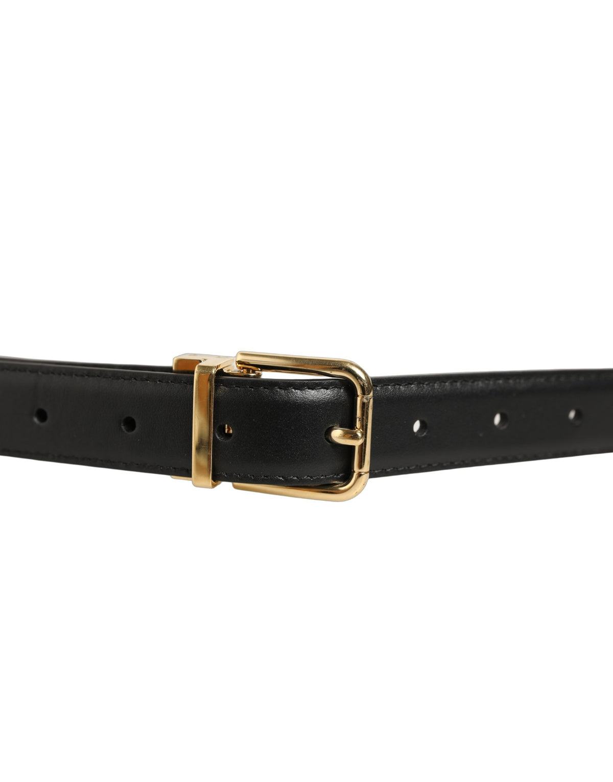 Dolce & Gabbana Schwarzer Ledergürtel mit doppeltem Wickel und Metallschnalle