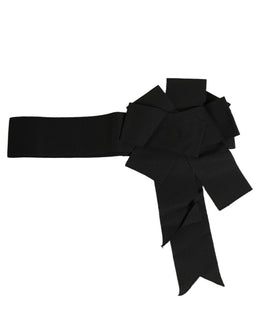 Dolce & Gabbana Schwarzer Wickelgürtel aus Baumwolle mit Bindeband
