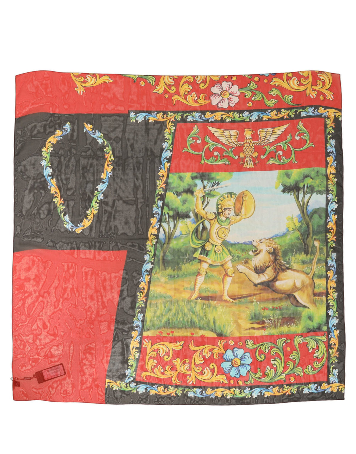 Dolce & Gabbana Multicolor Seiden Foulard im Quadrat mit Print
