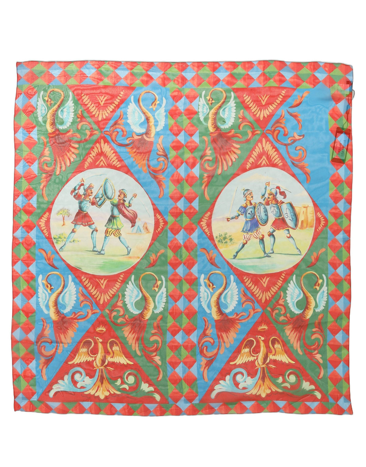 Dolce & Gabbana Multicolor Seiden Foulard im Quadrat mit Print