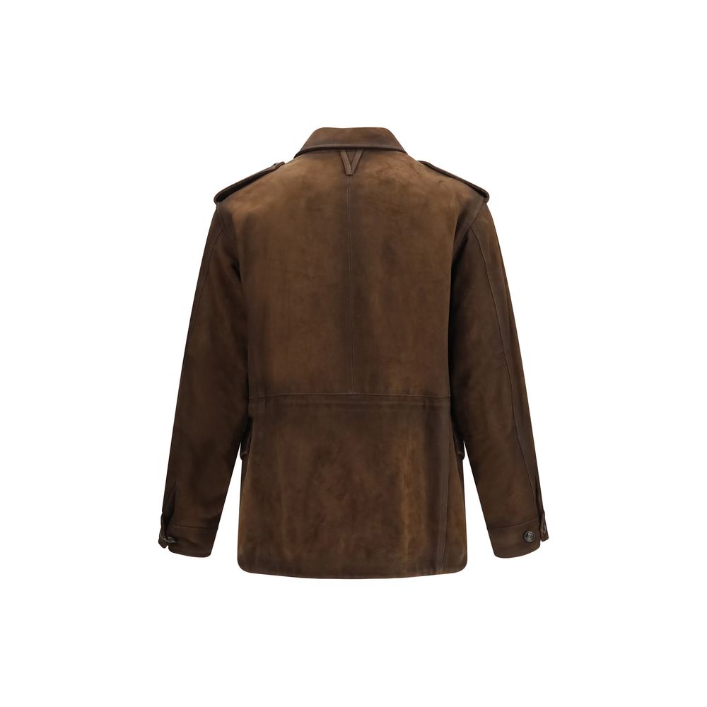 Valstar Braune Polyester-Jacke in voller Länge