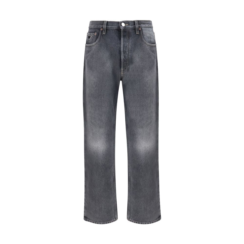 Prada Schwarze Baumwolljeans im Relaxed Fit