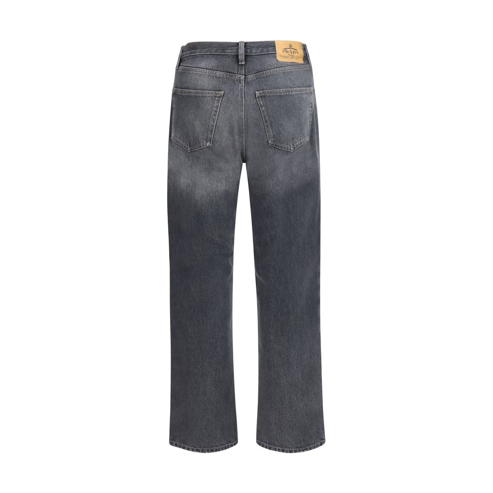 Prada Schwarze Baumwolljeans im Relaxed Fit