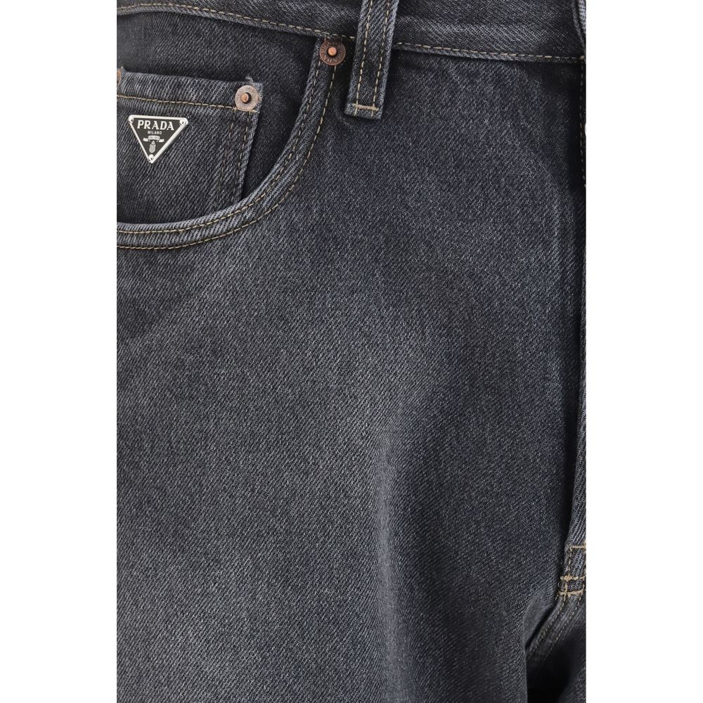 Prada Schwarze Baumwolljeans im Relaxed Fit