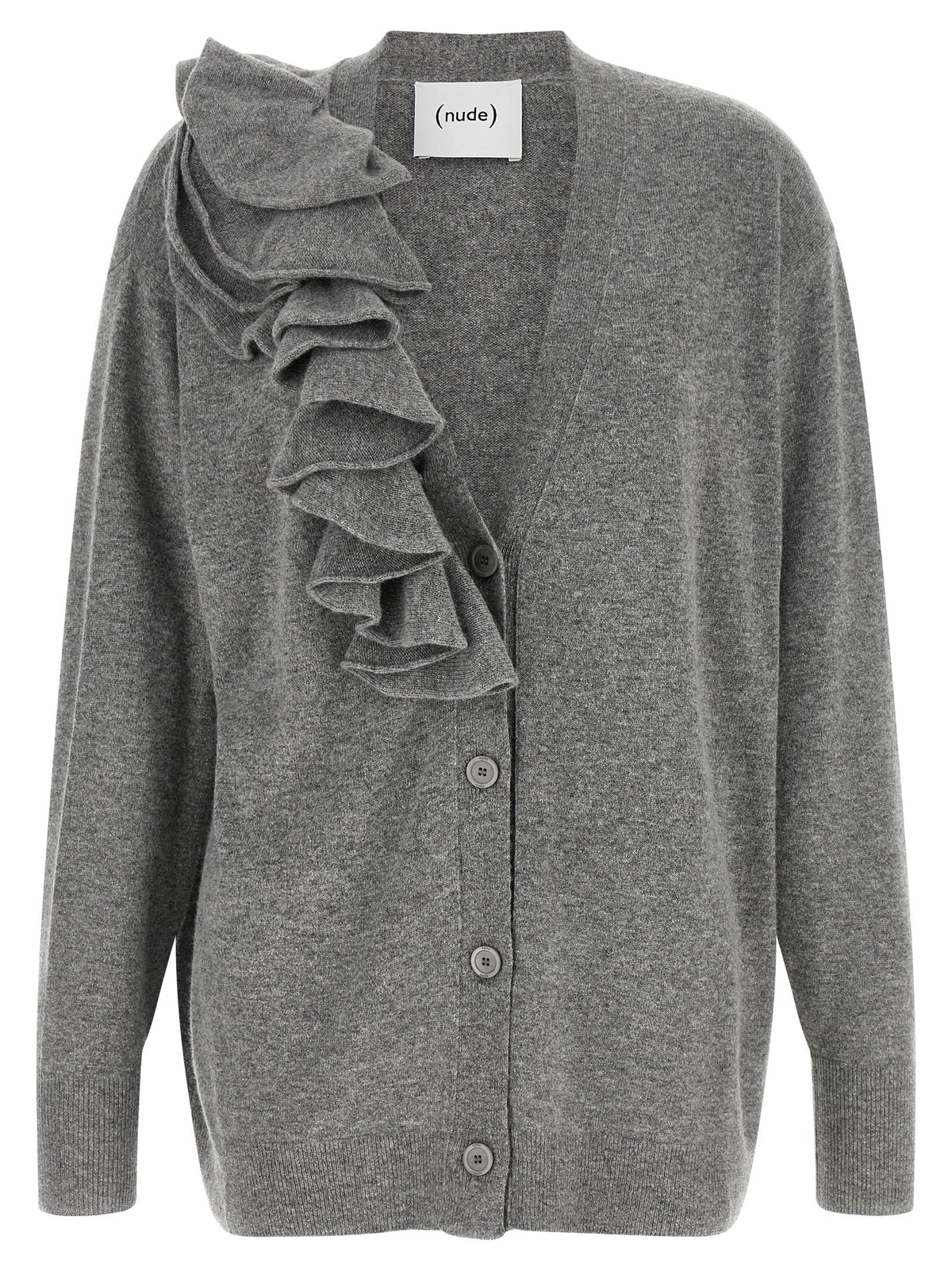 NUDE Grauer Wollcardigan