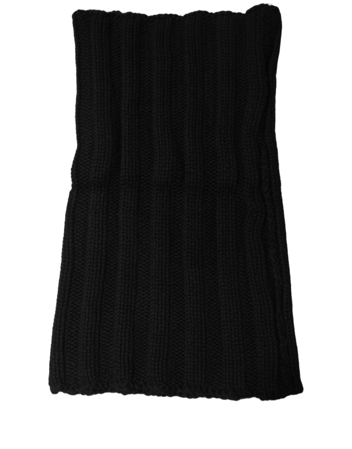 Dolce & Gabbana Schwarzer Kaschmir-Rippstrick-Schal
